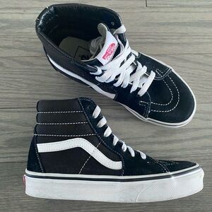 Vans Black and White High Top Skate Sneakers